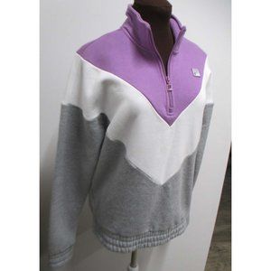 NWOT FILA WOMEN'S SIZE MEDIUM HEAVY 1/4 ZIP SWEATSHIRT LAVENDER/GREY/WHITE